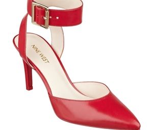 Nine West Ankle Strap Heels in Red Leather